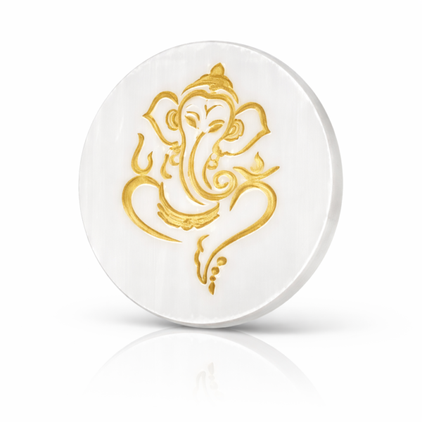Selenite Plate Ganesha