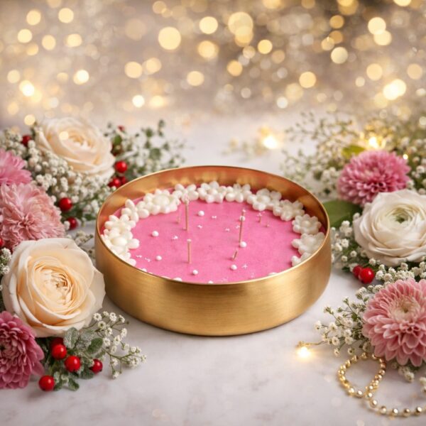 Luxury Pink Floral Candle