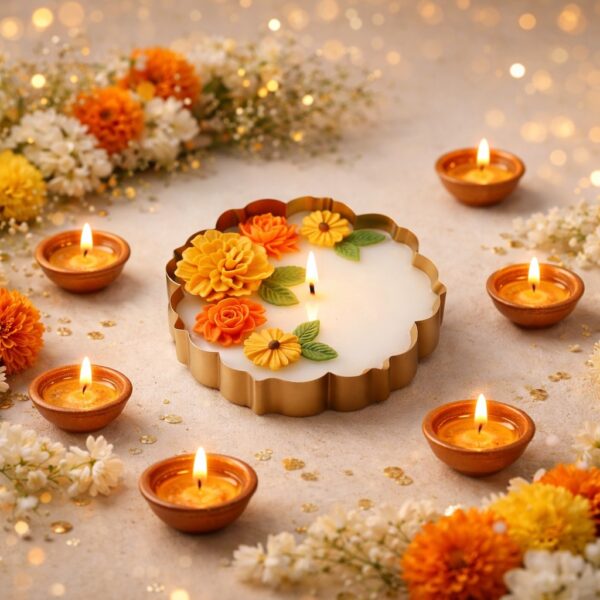 Luxury Marigold Floral Candle